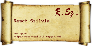 Resch Szilvia névjegykártya